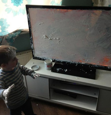 украшение телевизора руками ребенка